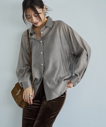STYLE DELI（スタイルデリ）の「袖ハギ微光沢シアーシャツ（シャツ/ブラウス）」