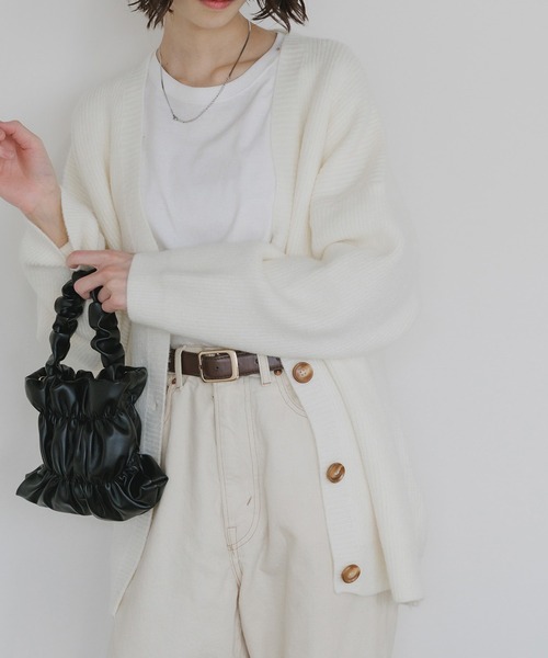 AO2（アオズ）の「Wool Knit V-Neck Cardigan / ウール ニット Vネック カーディガン（カーディガン/ボレロ・レディース・チャコール/ホワイト/ブラウン/ブラック・FREE）」の19枚目の写真