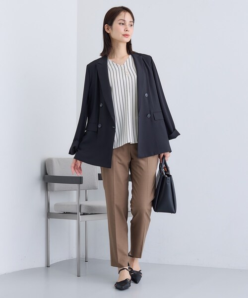 INDIVI(インディヴィ)の「【通勤/イージーケア】Vネック ジョーゼットブラウス(シャツ/ブラウス・レディース・ホワイト/ホワイト系3・05/13/15 /19/36/38/40/03)」の6枚目の写真