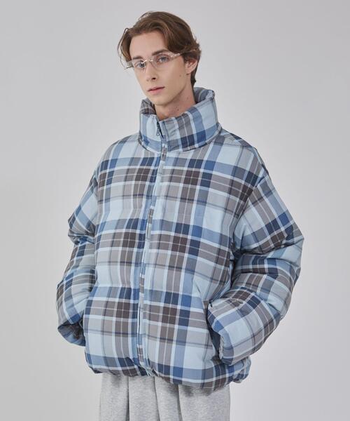 BROWNY(ブラウニー)の「BROWNY/チェックパファーブルゾン(ダウンジャケット/コート・メンズ・ブルー系その他2/ブラウン系その他2・MEDIUM/LARGE)」の15枚目の写真