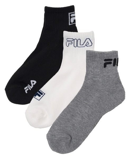 FILA（フィラ）の「FILA フィラ ソックス ベーシックブランド ロゴ 刺繍 靴下 3足セット 25～27cm（ソックス/靴下・メンズ・マルチ/ブラック/その他/ホワイト・25-27CM）」の3枚目の写真