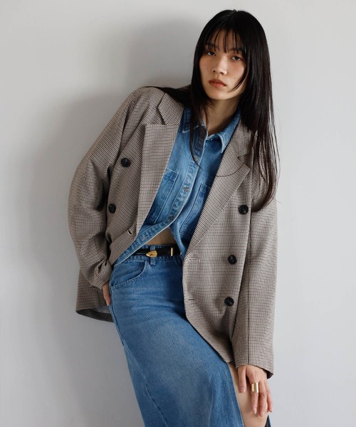 gun club check double-breasted jacket / ガンクラブチェックダブル