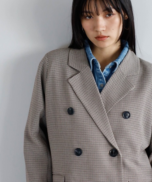 セール】gun club check double-breasted jacket / ガンクラブチェック