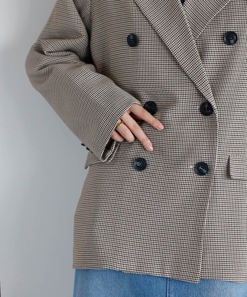 セール】gun club check double-breasted jacket / ガンクラブチェック