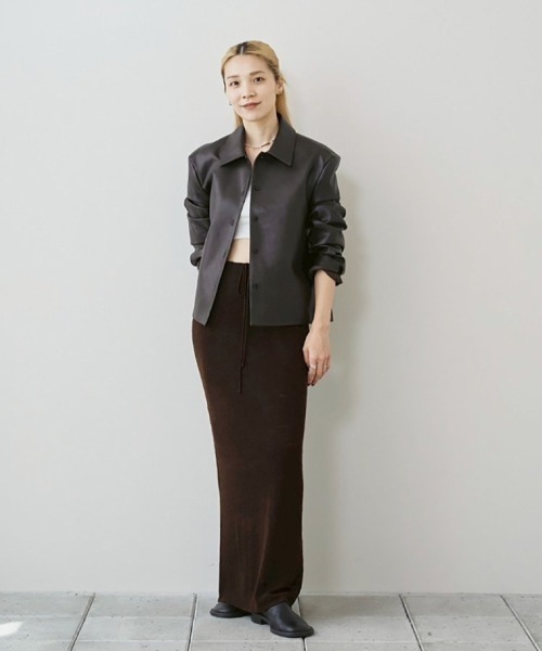 TODAYFUL（トゥデイフル）の「Miniboucle Knit Skirt（スカート・レディース・チョコ/キナリ/ダークグレー・36inch/38inch）」の5枚目の写真