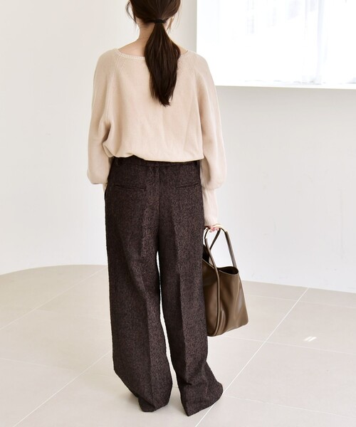 カランシエル（quaranciel）/quaranciel: ツイード タック ワイド パンツ セール】quaranciel: ツイード タック ワイド パンツ（その他パンツ