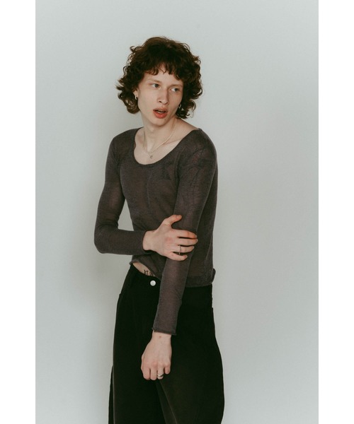 Knuth Marf（クヌースマーフ）の「alpaca sheer knit（ニット/セーター・レディース・アイボリー/ブラウン/ピンク/グレー・FREE）」の9枚目の写真