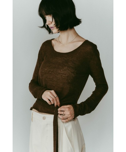 Knuth Marf（クヌースマーフ）の「alpaca sheer knit（ニット/セーター・レディース・アイボリー/ブラウン/ピンク/グレー・FREE）」の11枚目の写真