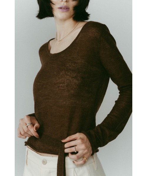 Knuth Marf（クヌースマーフ）の「alpaca sheer knit（ニット/セーター・レディース・アイボリー/ブラウン/ピンク/グレー・FREE）」の14枚目の写真