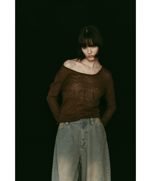 Knuth Marf（クヌースマーフ）の「alpaca sheer knit（ニット/セーター・レディース・アイボリー/ブラウン/ピンク/グレー・FREE）」の15枚目の写真