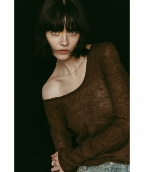 Knuth Marf（クヌースマーフ）の「alpaca sheer knit（ニット/セーター・レディース・アイボリー/ブラウン/ピンク/グレー・FREE）」の16枚目の写真