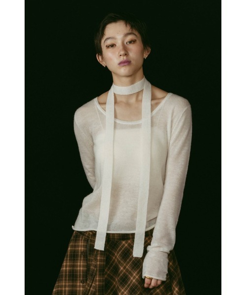 Knuth Marf（クヌースマーフ）の「alpaca sheer knit（ニット/セーター・レディース・アイボリー/ブラウン/ピンク/グレー・FREE）」の17枚目の写真