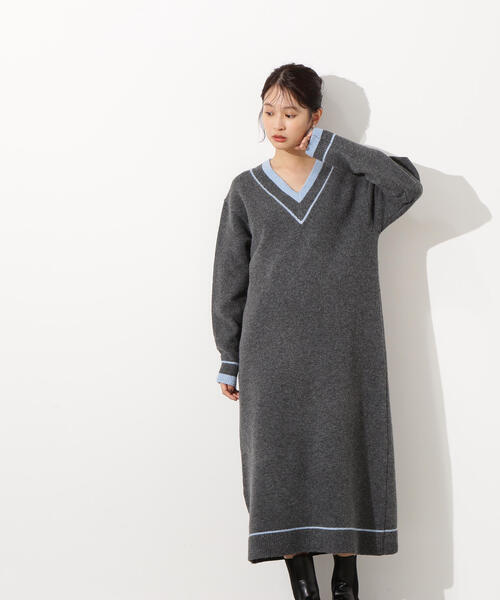 N.(N. Natural Beauty Basic)(エヌエヌナチュラルビューティーベーシック)の「チルデンマキシワンピース(ワンピース・レディース・オフホワイト/チャコールグレー・MEDIUM)」の11枚目の写真