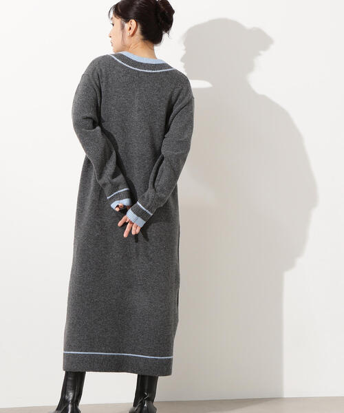 N.(N. Natural Beauty Basic)(エヌエヌナチュラルビューティーベーシック)の「チルデンマキシワンピース(ワンピース・レディース・オフホワイト/チャコールグレー・MEDIUM)」の12枚目の写真