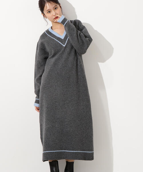 N.(N. Natural Beauty Basic)(エヌエヌナチュラルビューティーベーシック)の「チルデンマキシワンピース(ワンピース・レディース・オフホワイト/チャコールグレー・MEDIUM)」の16枚目の写真