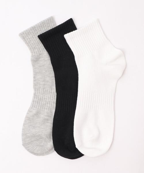 WEGO（ウィゴー）の「WEGO/【3点セット】ムジアンクルソックス（ソックス/靴下・メンズ・ブラック/その他/ホワイト・25-27CM）」の6枚目の写真