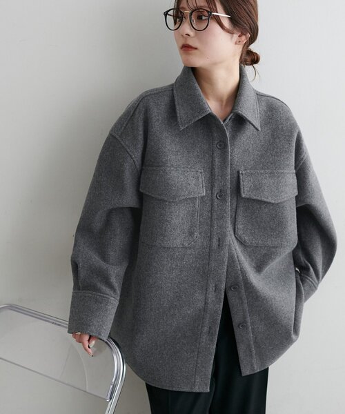 極美品 Y’s 07AW ジャケット ウール グレー W/NY BOILED WOOL/FLEECE H-SHORT J(S Grey): Y's｜THE SHOP YOHJI