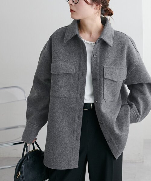 カタログハウス ウール シャツジャケット ベージュ 新品未使用 定価16,500 ウール シャツジャケット Men's｜モンベル