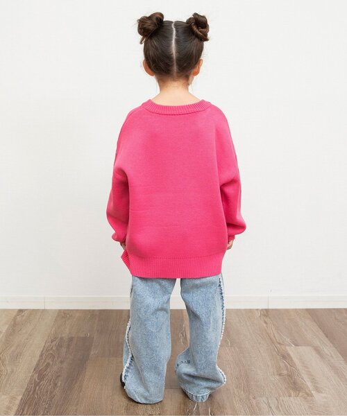 BREEZE（ブリーズ）の「【微起毛】あったかサイドフリンジ ワイドデニムパンツ_ジュニア対応（デニムパンツ・キッズ・ブラック/サックスブルー・90/120/140/100/110/130/80）」の9枚目の写真