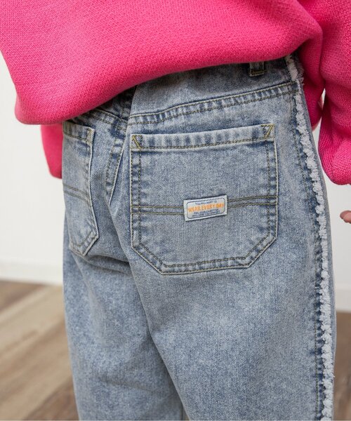 BREEZE（ブリーズ）の「【微起毛】あったかサイドフリンジ ワイドデニムパンツ_ジュニア対応（デニムパンツ・キッズ・ブラック/サックスブルー・90/120/140/100/110/130/80）」の10枚目の写真