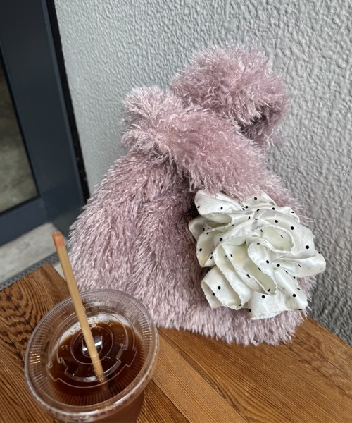 CIAOPANIC TYPY(チャオパニックティピー)の「カラビナ付きボアマルシェBAG(トートバッグ・レディース・ブラウン/パープル/ネイビー/イエロー/ミント・ONE SIZE)」の4枚目の写真
