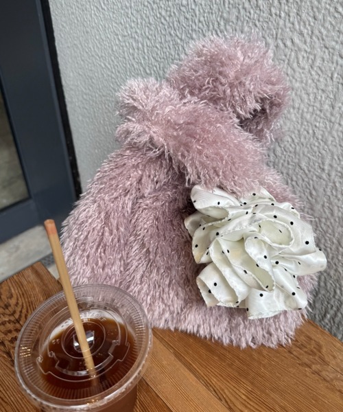 CIAOPANIC TYPY(チャオパニックティピー)の「カラビナ付きボアマルシェBAG(トートバッグ・レディース・ブラウン/パープル/ネイビー/イエロー/ミント・ONE SIZE)」の7枚目の写真