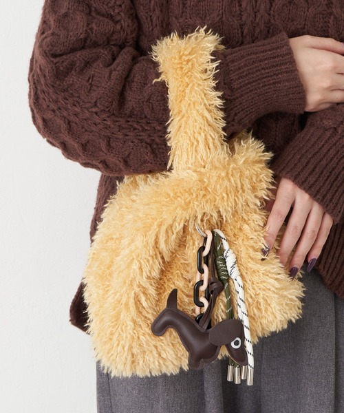 CIAOPANIC TYPY(チャオパニックティピー)の「カラビナ付きボアマルシェBAG(トートバッグ・レディース・ブラウン/パープル/ネイビー/イエロー/ミント・ONE SIZE)」の20枚目の写真