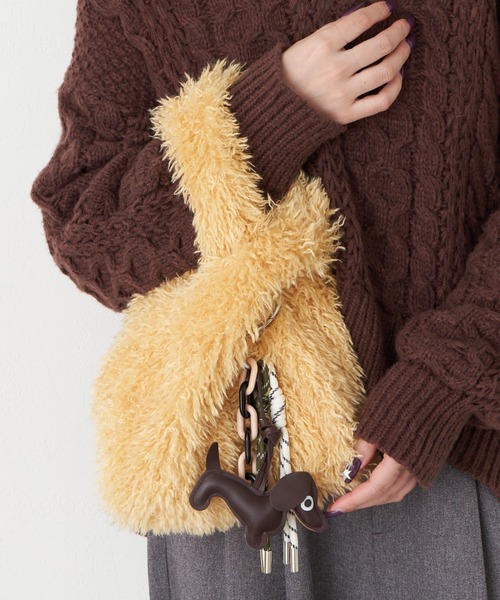 CIAOPANIC TYPY(チャオパニックティピー)の「カラビナ付きボアマルシェBAG(トートバッグ・レディース・ブラウン/パープル/ネイビー/イエロー/ミント・ONE SIZE)」の19枚目の写真