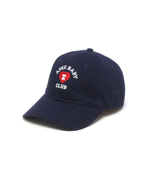 A BATHING APE(アベイシングエイプ)の「EMBROIDERY LOGO BASEBALL CAP #2(キャップ・レディース・ネイビー/ピンク/アイボリー/オリーブ/ブルー・FREE)」の3枚目の写真