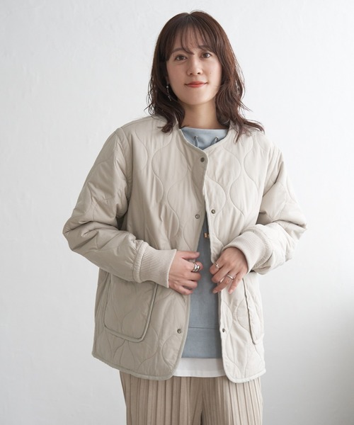 ikka（イッカ）の「【雑誌InRed12月号掲載】キルトファーリバーシブルブルゾン【2WAY／親子コーデ】（ブルゾン・レディース・ベージュ/ブルー/ブラック/カーキ・L/M/S）」の10枚目の写真