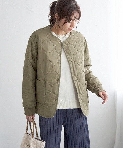 ikka（イッカ）の「【雑誌InRed12月号掲載】キルトファーリバーシブルブルゾン【2WAY／親子コーデ】（ブルゾン・レディース・ベージュ/ブルー/ブラック/カーキ・L/M/S）」の15枚目の写真