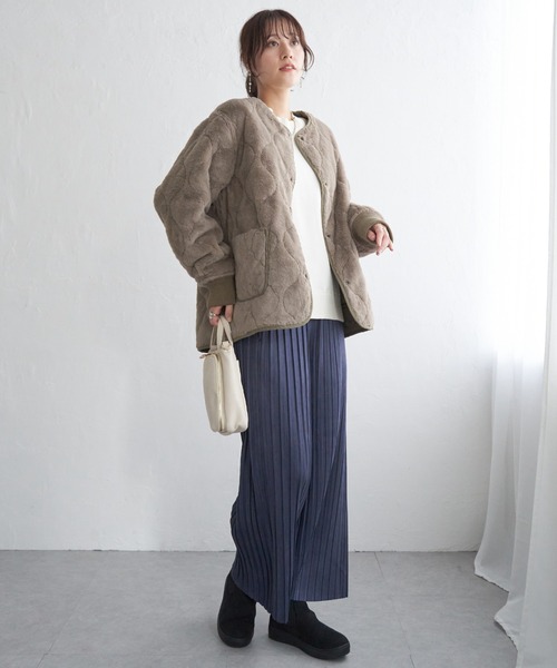 ikka（イッカ）の「【雑誌InRed12月号掲載】キルトファーリバーシブルブルゾン【2WAY／親子コーデ】（ブルゾン・レディース・ベージュ/ブルー/ブラック/カーキ・L/M/S）」の21枚目の写真