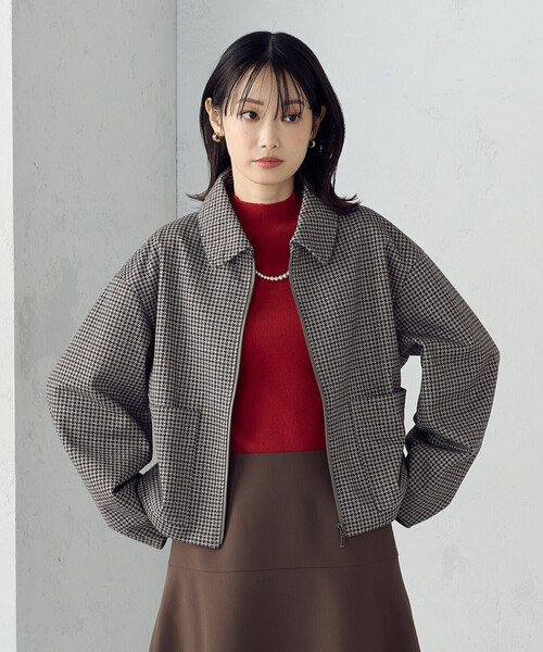 COMME CA ISM(コムサイズム)の「ステンカラー ブルゾン(ブルゾン・レディース・ブラウン系/グレー系・LARGE/MEDIUM)」の7枚目の写真
