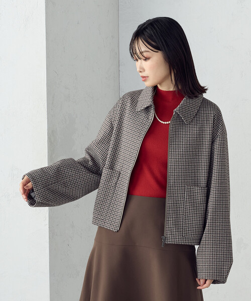 COMME CA ISM(コムサイズム)の「ステンカラー ブルゾン(ブルゾン・レディース・ブラウン系/グレー系・LARGE/MEDIUM)」の8枚目の写真