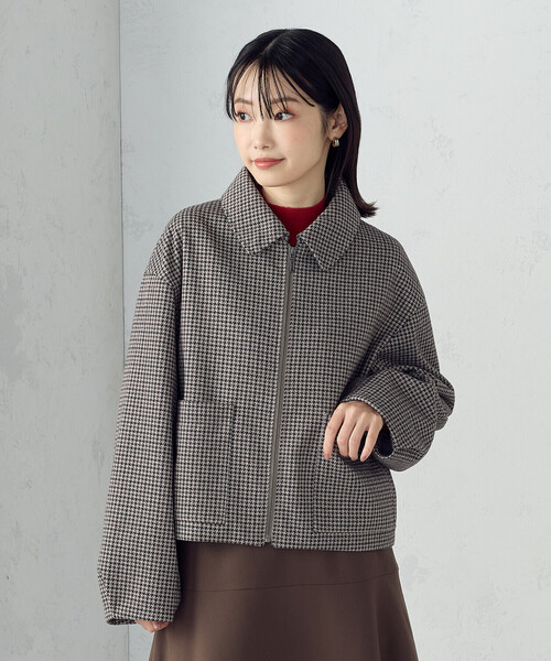 COMME CA ISM(コムサイズム)の「ステンカラー ブルゾン(ブルゾン・レディース・ブラウン系/グレー系・LARGE/MEDIUM)」の9枚目の写真
