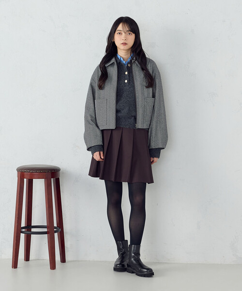 COMME CA ISM(コムサイズム)の「ステンカラー ブルゾン(ブルゾン・レディース・ブラウン系/グレー系・LARGE/MEDIUM)」の14枚目の写真