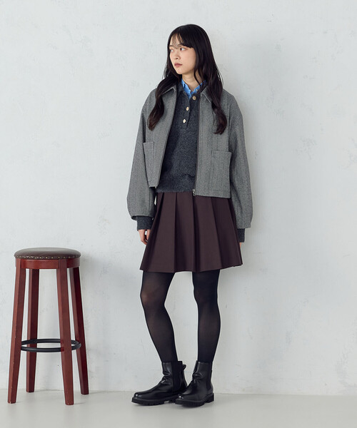 COMME CA ISM(コムサイズム)の「ステンカラー ブルゾン(ブルゾン・レディース・ブラウン系/グレー系・LARGE/MEDIUM)」の15枚目の写真