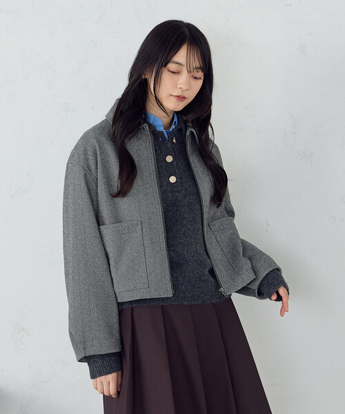 COMME CA ISM(コムサイズム)の「ステンカラー ブルゾン(ブルゾン・レディース・ブラウン系/グレー系・LARGE/MEDIUM)」の19枚目の写真