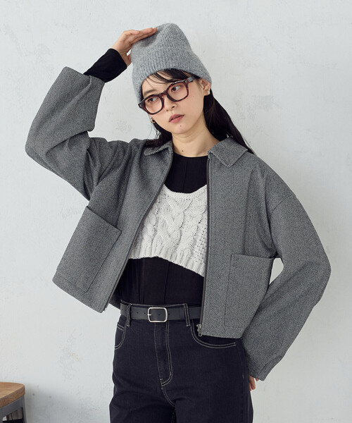 COMME CA ISM(コムサイズム)の「ステンカラー ブルゾン(ブルゾン・レディース・ブラウン系/グレー系・LARGE/MEDIUM)」の22枚目の写真