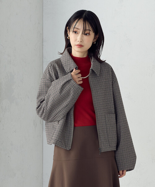 COMME CA ISM(コムサイズム)の「ステンカラー ブルゾン(ブルゾン・レディース・ブラウン系/グレー系・LARGE/MEDIUM)」の6枚目の写真