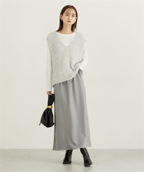 nissen（ニッセン）の「イージーフレアスカート（スカート・レディース・グレー/ブラック/ベージュ・M/L/LL）」の4枚目の写真