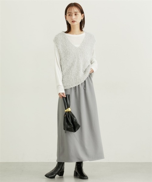 nissen（ニッセン）の「イージーフレアスカート（スカート・レディース・グレー/ブラック/ベージュ・M/L/LL）」の5枚目の写真