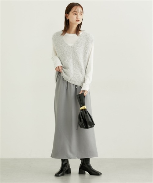 nissen（ニッセン）の「イージーフレアスカート（スカート・レディース・グレー/ブラック/ベージュ・M/L/LL）」の6枚目の写真