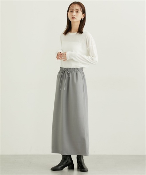 nissen（ニッセン）の「イージーフレアスカート（スカート・レディース・グレー/ブラック/ベージュ・M/L/LL）」の8枚目の写真
