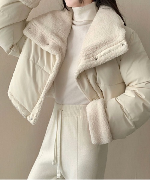 セール】【25年秋冬新作】【リバーシブル】ショート丈中綿ボア