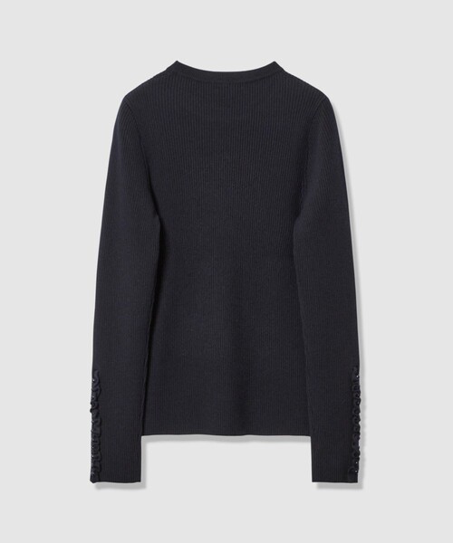 LOULOU WILLOUGHBY】フリルスリットプルオーバー（ニット/セーター