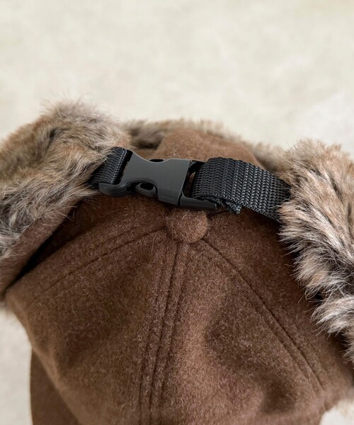 fredy emue（フレディエミュ）の「ファーツイードフライトキャップ（キャップ・レディース・ブラック/ブラウン・FREE）」の12枚目の写真