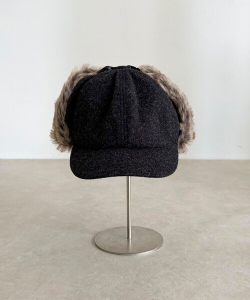 fredy emue（フレディエミュ）の「ファーツイードフライトキャップ（キャップ・レディース・ブラック/ブラウン・FREE）」の16枚目の写真