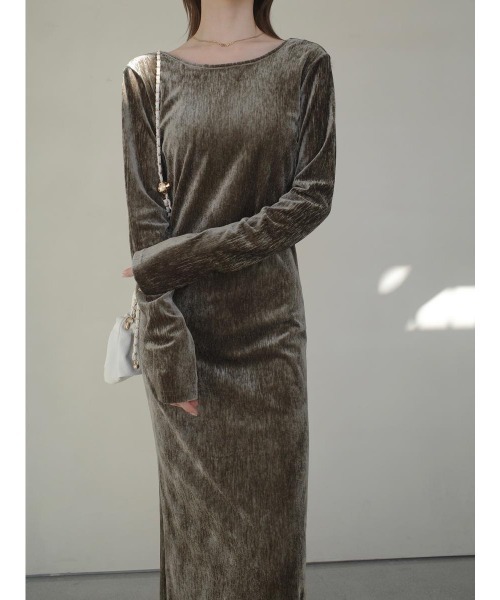 amel（エイメル）の「ベルベットバックオープンドレス / カーキ（ワンピース・レディース・カーキ・FREE）」の8枚目の写真