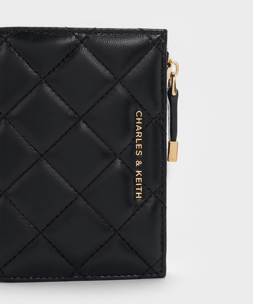 CHARLES&KEITH キルティングトップジップ スモールウォレット ブルー Alva アルヴァ キルティングトップジップ スモールウォレット（財布